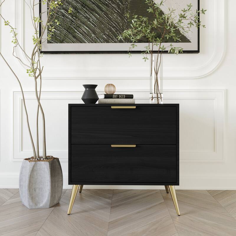 CraftPorch Contemporary 2-Drawers Wooden Nightstand