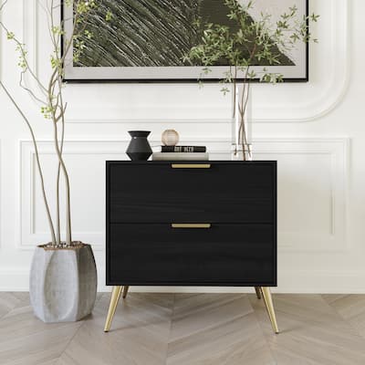 CraftPorch Contemporary 2-Drawers Wooden Nightstand