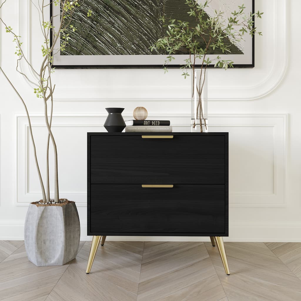 CraftPorch Contemporary 2-Drawers Wooden Nightstand