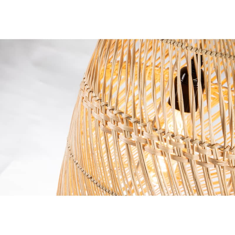 Natural Handmade Large Rattan Pendant Light 22.4 in.