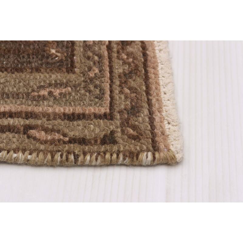 ECARPETGALLERY Hand-knotted Antalya Vintage Tan Wool Rug - 6'7 x 9'5