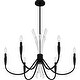 preview thumbnail 3 of 7, Cecily 6-Light Matte Black Chandelier