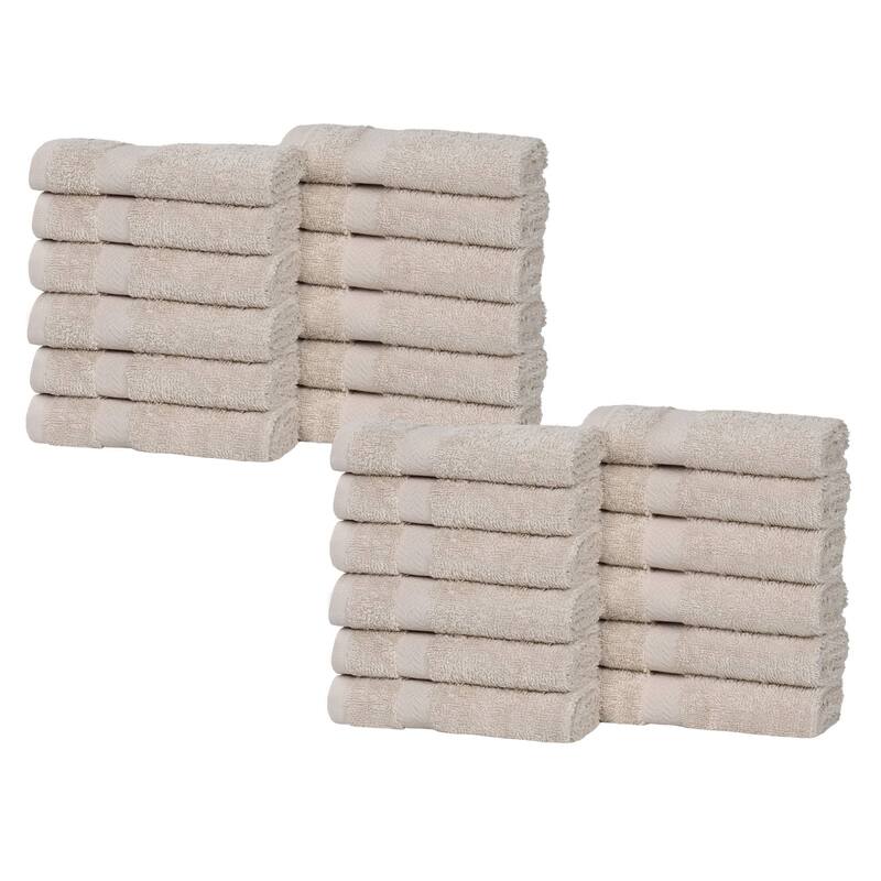 Superior Franklin Cotton Lightweight Face Towel Washcloth Set of 24