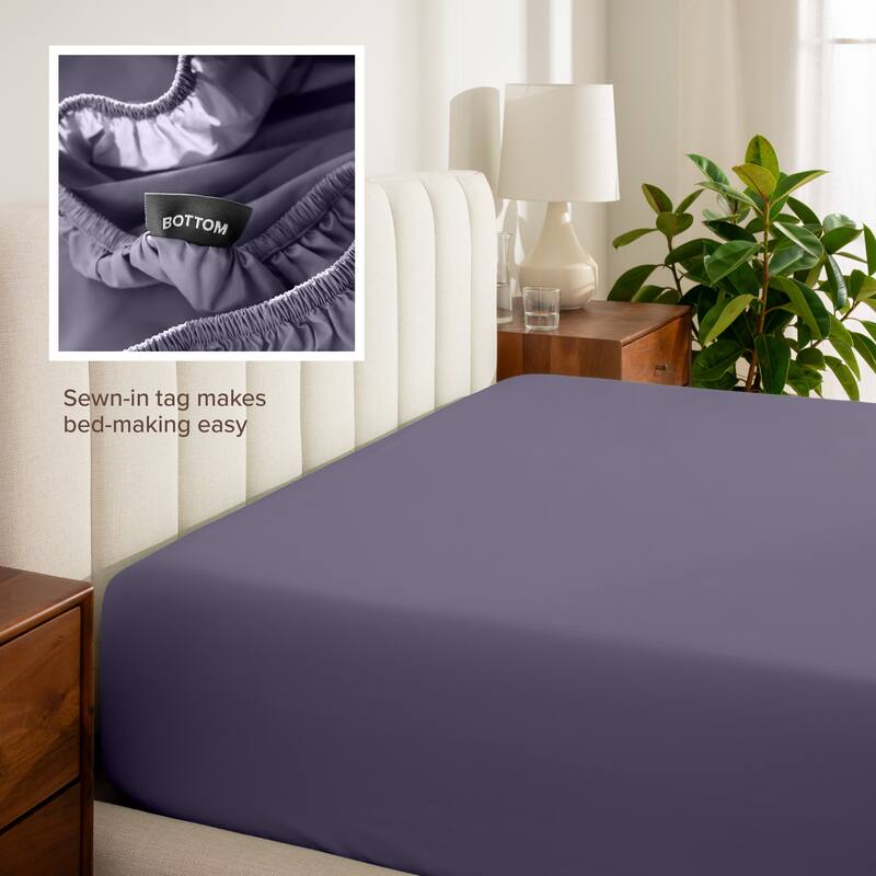 Bare Home Organic Cotton Percale Fitted Bottom Sheet