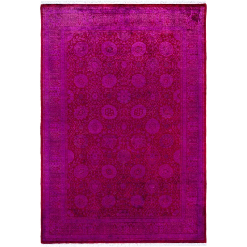 Overdyed One-of-a-Kind Hand-Knotted Area Rug - Purple - 5' 1" x 7' 4"