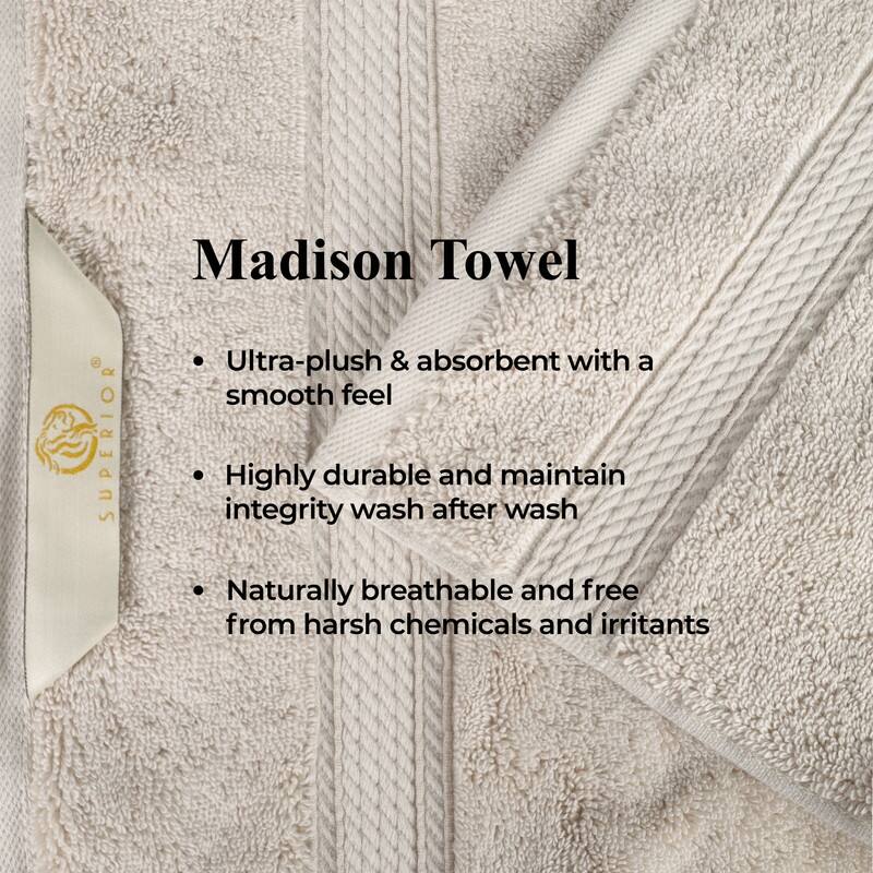 Superior Egyptian Cotton 8 Piece Towel Set Ultra Plush & Absorbent Bath, Hand & Face Towels, Heavyweight Spa Quality