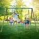 preview thumbnail 18 of 25, Hapfan 7.3ft Tall 600lb Heavy Duty Swing Set with 1 Platform Swing, 2 Belt Swings,A Frame Metal Swing Set