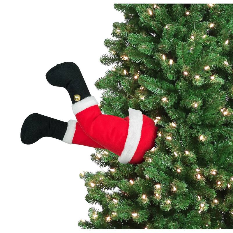 Mr. Christmas Animated Kicking Santa Christmas Tree Decoration - Red