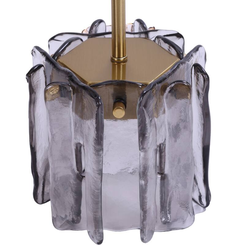 1-Light/ 2-Light Gold Hexagon Wall Sconce Glass Panels Shade - 1-Light-Single