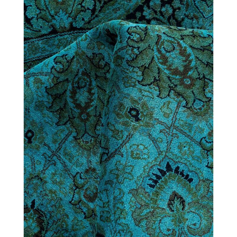 Fine Vibrance, One-of-a-Kind Hand-Knotted Area Rug - Blue, 5' 1" x 5' 1" - 5' 1" x 5' 1"