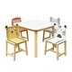 preview thumbnail 2 of 5, 5-Piece Wood Kids Table and Chair Set with Animal Design, Perfect for Creative Play, Ages 3-8