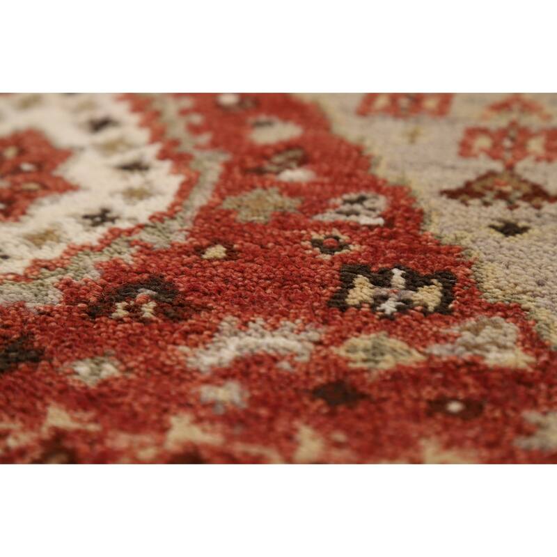 Geometric Heriz Serapi Indian Foyer Rug Handmade Wool Carpet - 2'10"x 5'4"