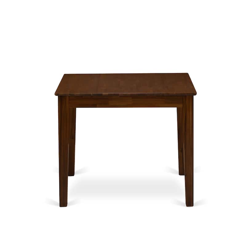 East West Furniture Dining Set Consists of a Square Kitchen Table and Parson Chairs, Antique Walnut (Pieces Options)