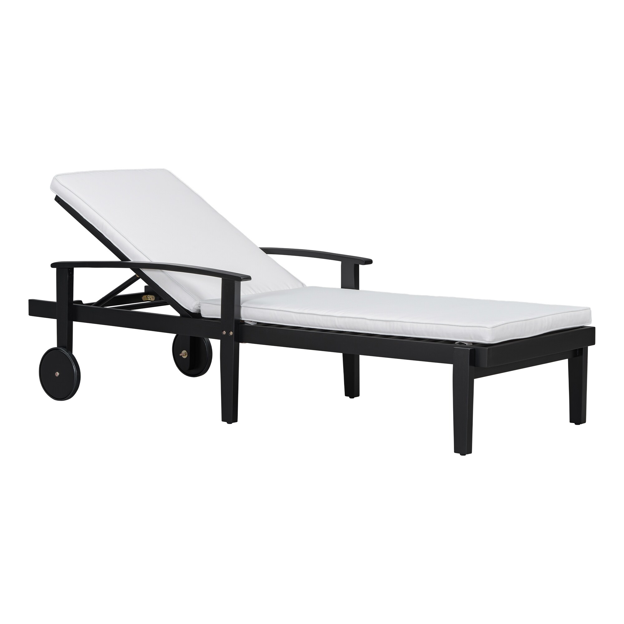 Jason Outdoor Acacia Wood Water-Resistant Chaise Lounge for Outdoor Spaces-image