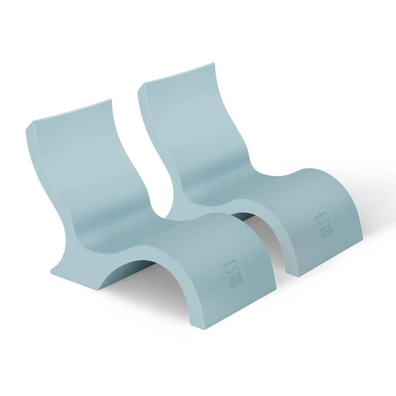 Ledge Lounger - Signature Lowback Chair - for in-Pool or On-Deck Use - Water Depths 0-9" - Set of 2 - Frost