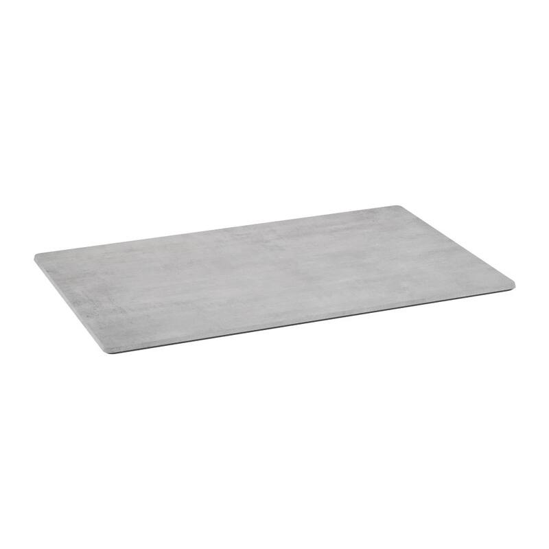Commercial HPL Wrapped Seamless Scratch and Stain Resistant Tabletop - 48"W Gray Faux Concrete