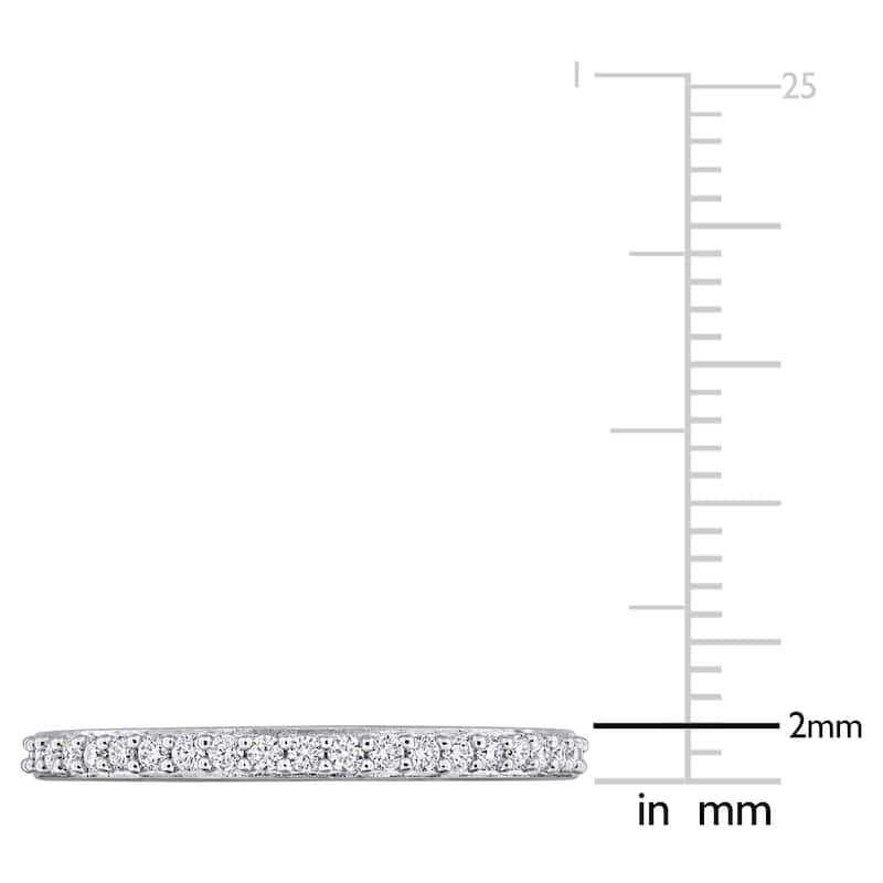 Miadora 1/4ct DEW Created Moissanite Eternity Ring in Sterling Silver