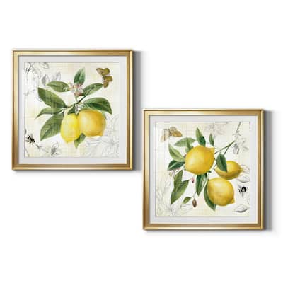Linen Lemons I Premium Framed Print - Ready to Hang