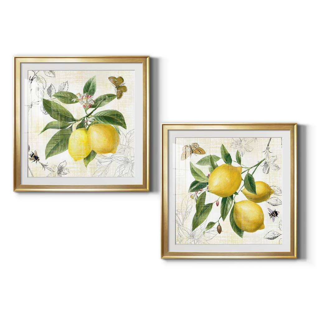 Linen Lemons I Premium Framed Print - Ready to Hang