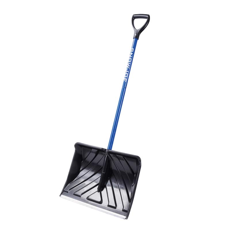 18-Inch Comb. Snow Shovel/Pusher w/Alum Wear Strip and D-Grip, Blue - 18 Inch