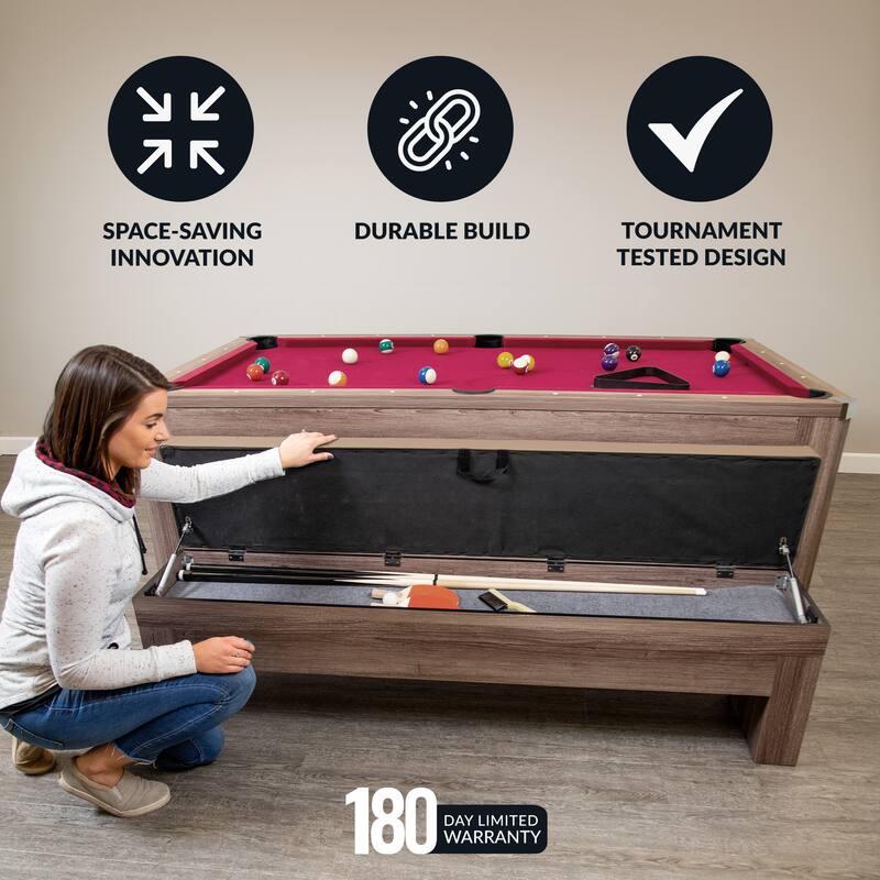 Cheyenne 12-ft Shuffleboard Table - Rustic Oak Finish