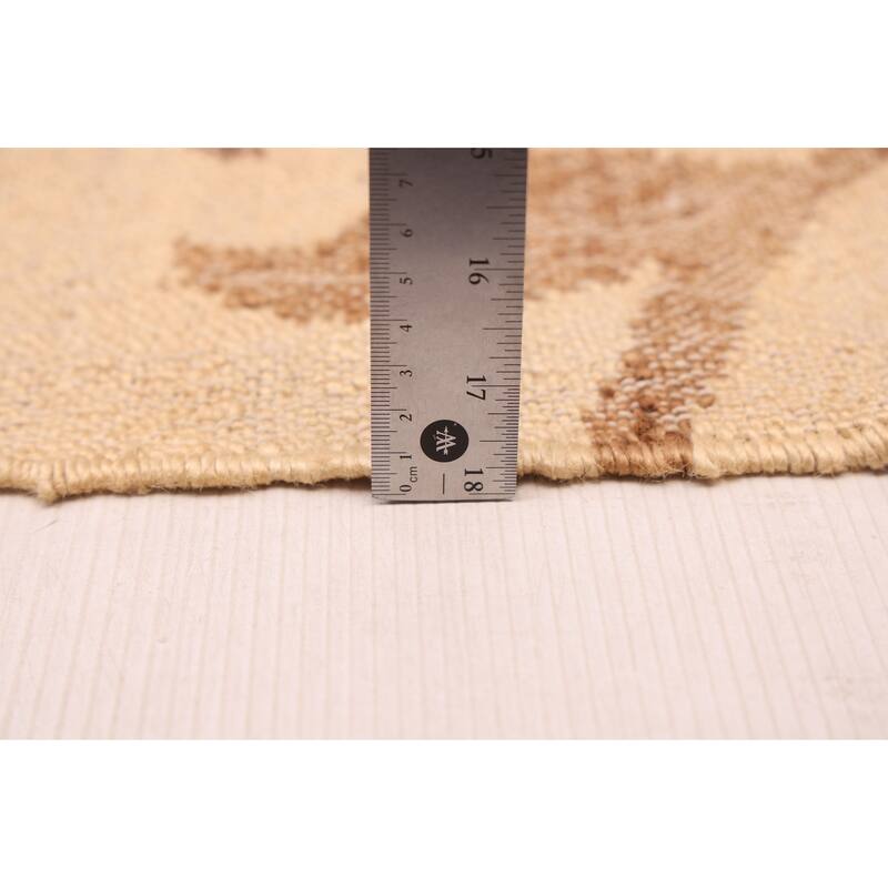 ECARPETGALLERY Flat-Weave Palas Denizli Cream Jute Kilim - 5'4 x 7'6