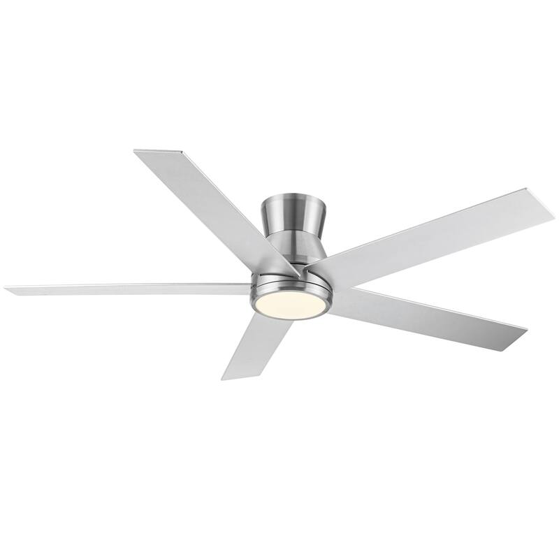 52" Low Profile Ceiling Fan with LED Light - Brushed Nickel