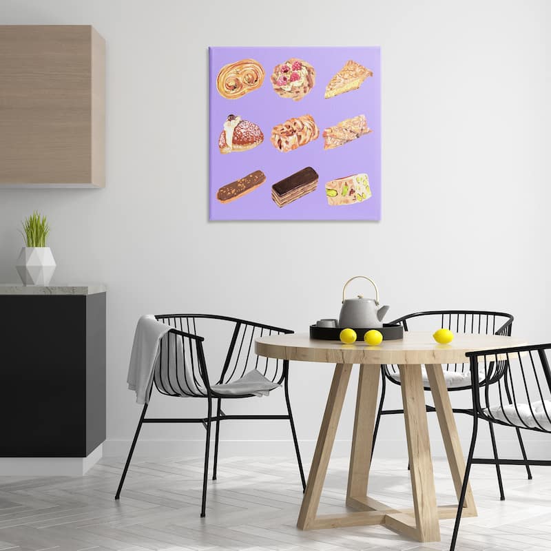Stupell Bakery Goods on Purple Canvas Wall Art Design By Melissa Wang