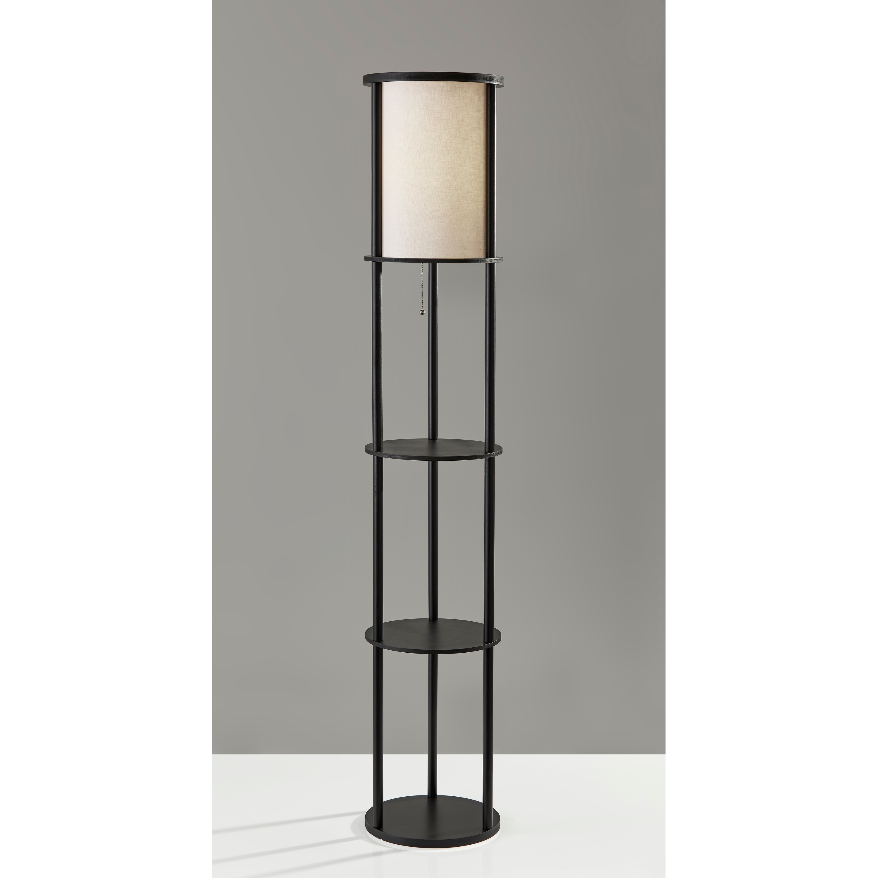 Adesso 62-inch Round Stewart Shelf Floor Lamp - Overstock - 22701878