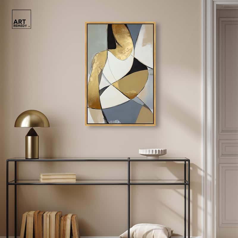 Gold Leaf Contours Canvas by Art Remedy