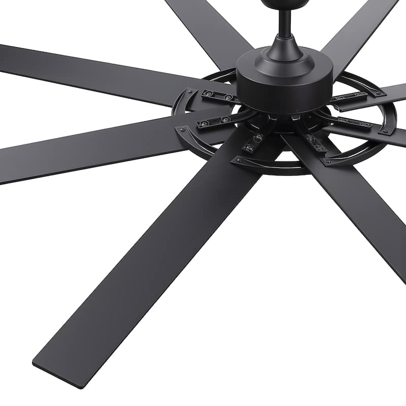 72" Large Ceiling Fan with 3CCT Dimmable LED Light and Remote(8 Reversible Blades）