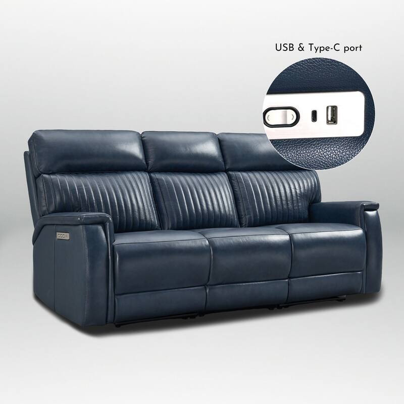 83.5'' Leather Zero Gravity Power Reclining Sofa with Power Headrest and Power Lumbar,USB&USB-C Port