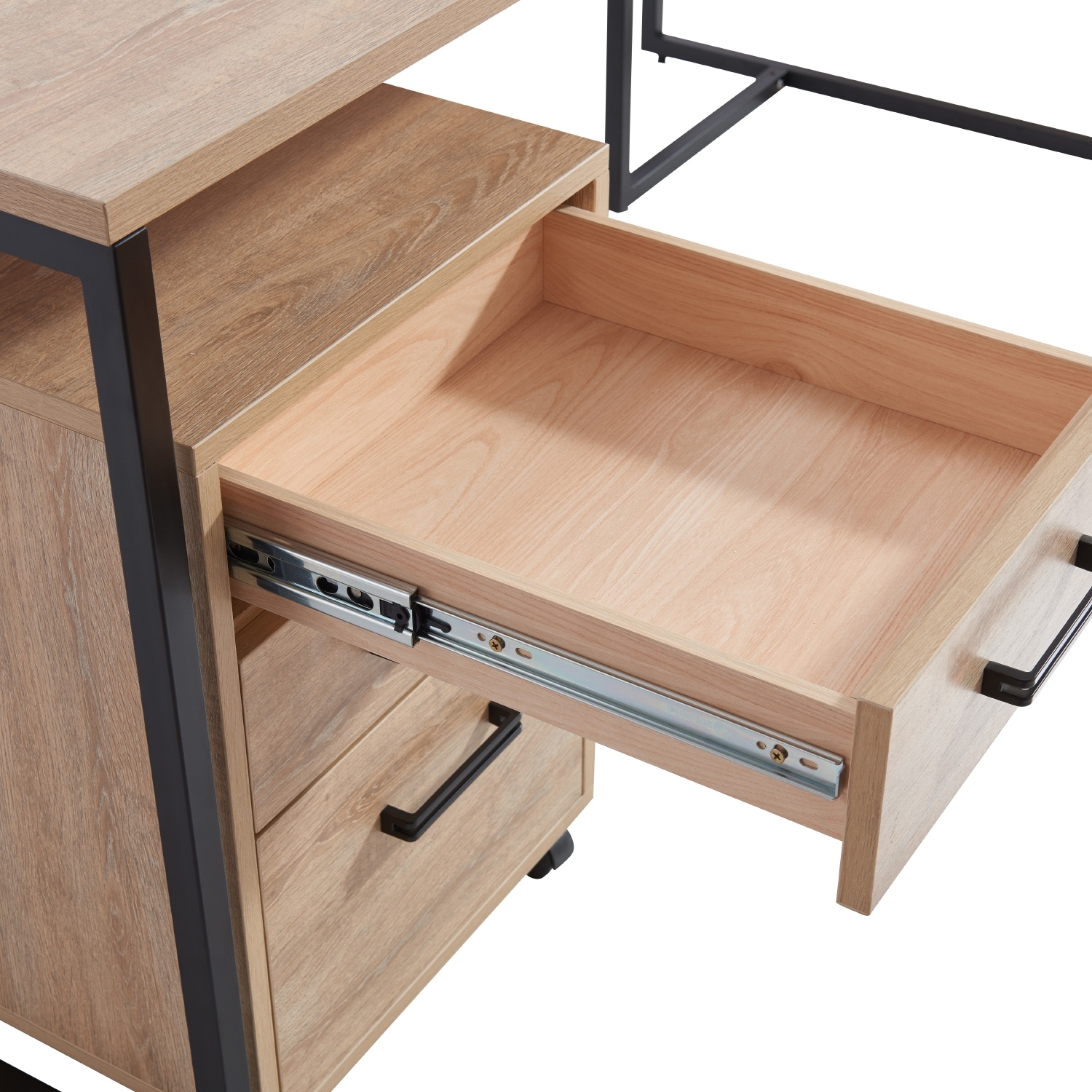 Foggio 72 L Shaped Credenza Desk In North American Oak Overstock 32819298