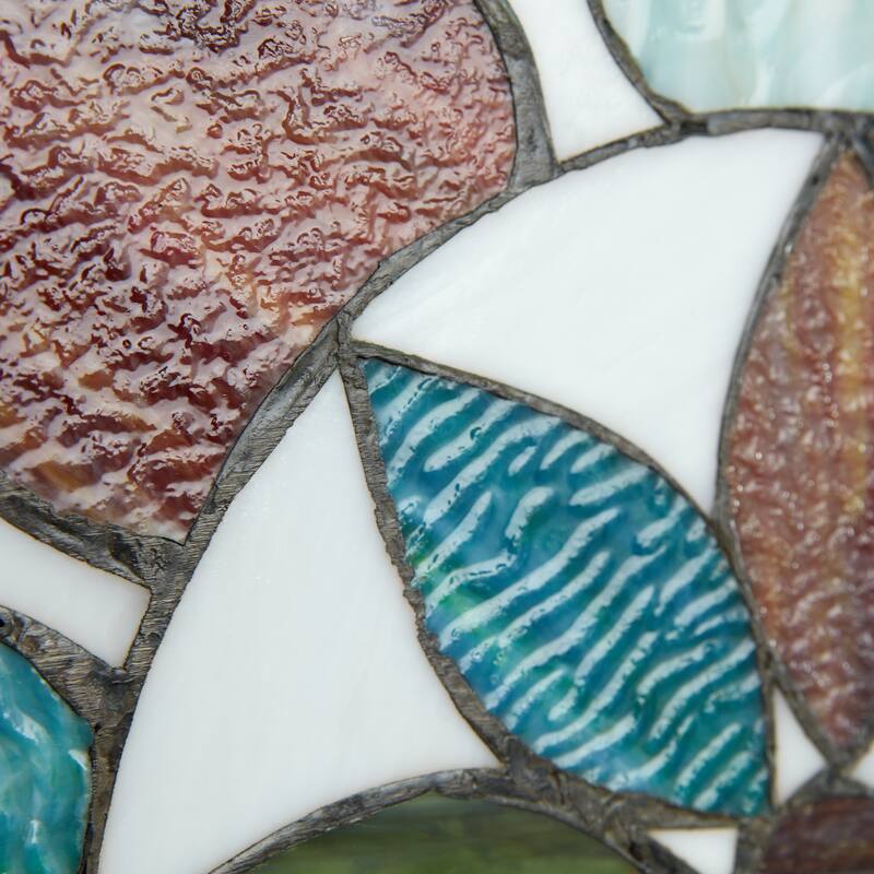 River of Goods 20-Inch Floral Arch Stained Glass Window Panel - 20" x 0.25" x 10"