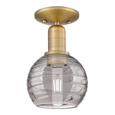 Innovations Lighting Downtown Urban - Athens Deco Swirl - 1 Light 6" Semi-Flush Mount Light