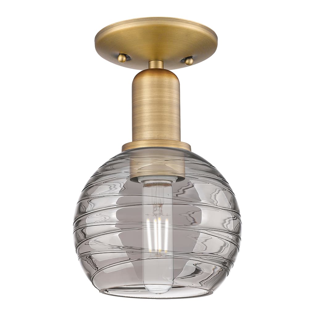 Innovations Lighting Downtown Urban - Athens Deco Swirl - 1 Light 6" Semi-Flush Mount Light