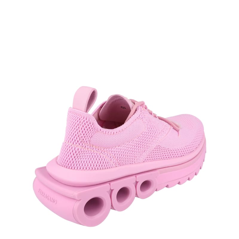 Ferragamo Nima Knit Gancini Low-Top Sneakers