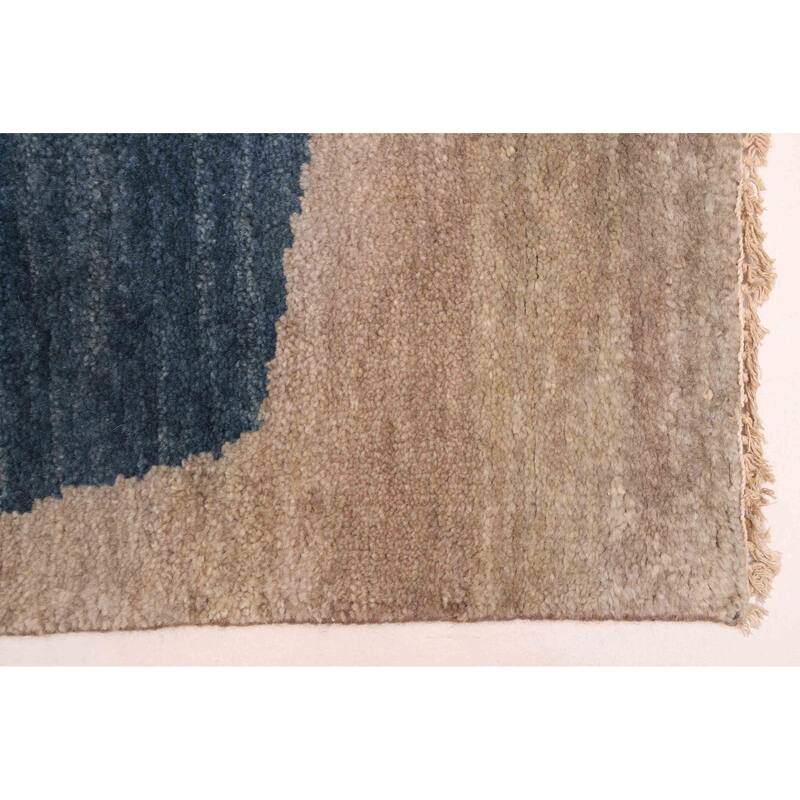 ECARPETGALLERY Hand-knotted Pak Finest Gabbeh Dark Blue Wool Rug - 4'11 x 6'10