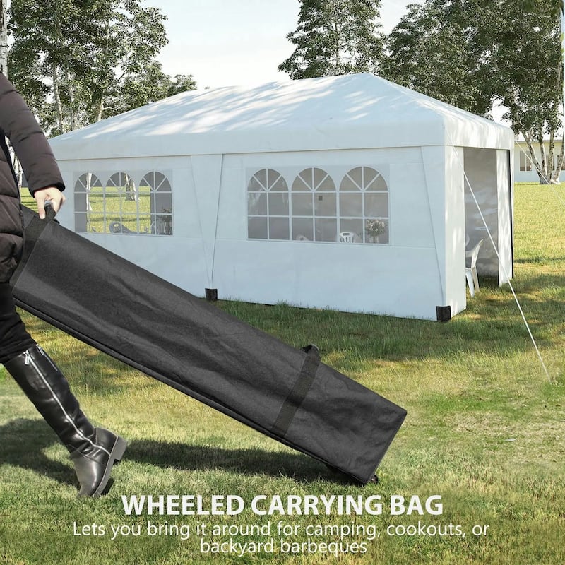 10' x 19.5' Pop Up Canopy Tent Height Adjustable, Leg Weight Bags, Bag