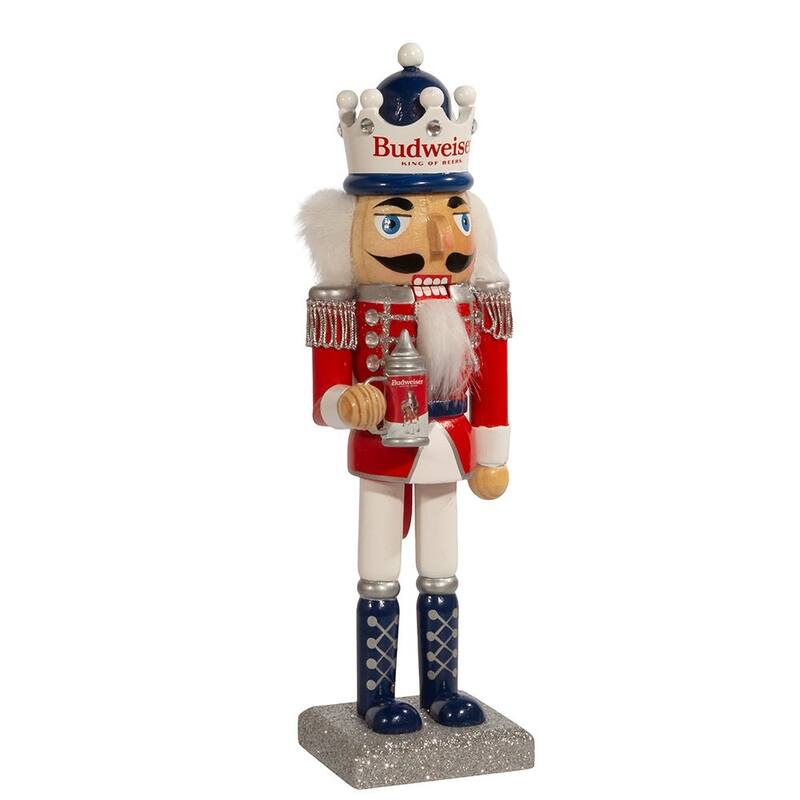 Hand-Painted Budweiser Nutcracker Tabletop Decoration - 3.63 x 10 x 2.5