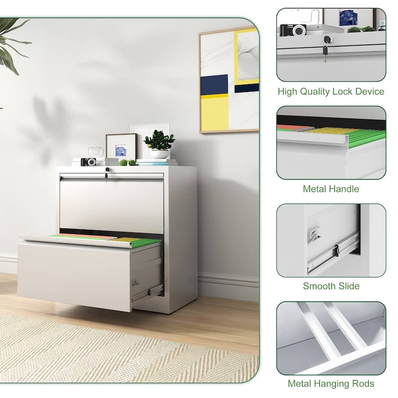 Steel Wide Horizontal Filing Cabinets for Letter/Legal/A4/F4 Hanging Files