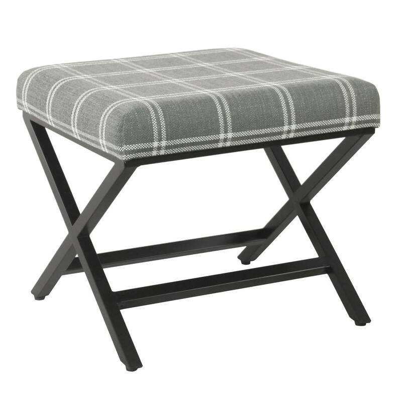 Porch & Den Boucher Modern Metal X-base Square Ottoman