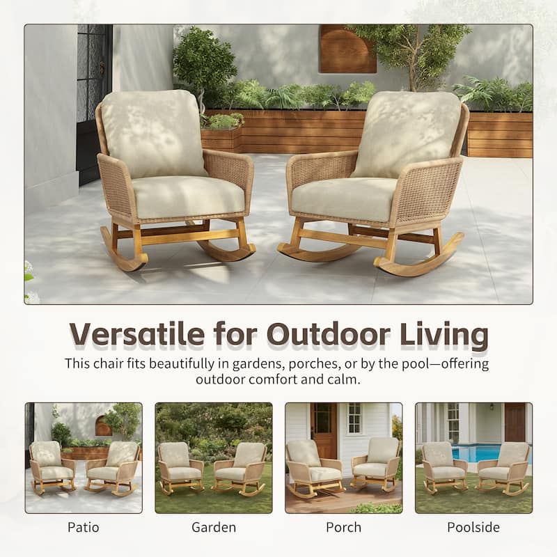 Christopher Knight Home - Outdoor Seating Set PE Rattan Rocking Chair
