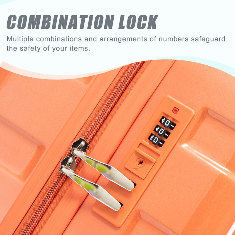 3-Piece, Modern Luggage Sets, Gradient Luggage with Combination Lock and 4 Swivel Wheels, for Boarding Travel, Blue+Red