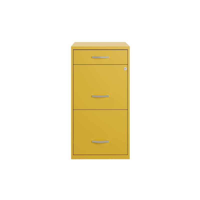Space Solutions 18" Deep 3 Drawer Metal File Cabinet, Navy