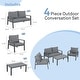 preview thumbnail 7 of 19, Outdoor 4-piece Cushioned Aluminum Conversation Set