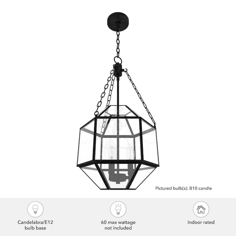 Hunter 15" Indria 3-Light Pendant - Dining Room, Island, Entry - Industrial, Transitional, Geometric
