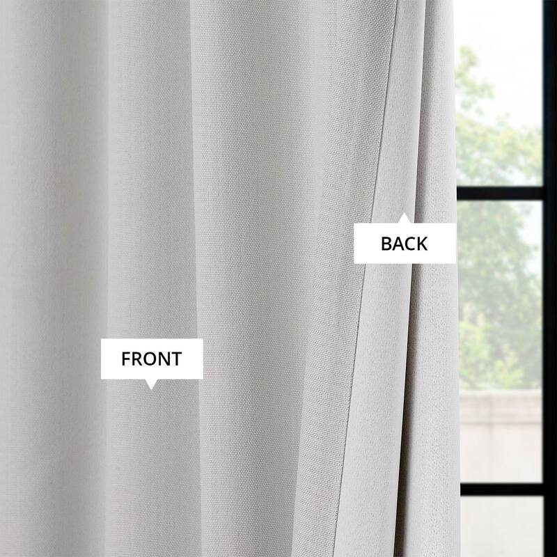 Exclusive Fabrics French Pleated Textured Faux Linen Room Darkening Curtains for Bedroom & Living Room Curtains (1 Panel)
