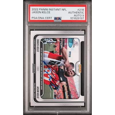 Jason Kelce 2022 Panini Instant Signed Football Card #218 Auto PSA 9 101629197 - 8' x 11'