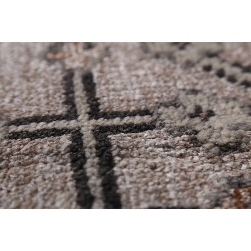 Heriz Serapi Indian Area Rug Hand-Knotted Traditional Wool Carpet - 8'0" x 9'10"